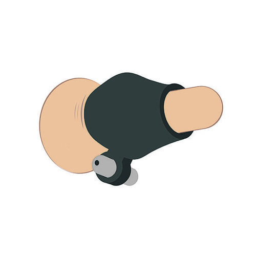 Alternative view of Dom p8 - anel para pênis e testículos com vibro - 7 x 4,7 cm