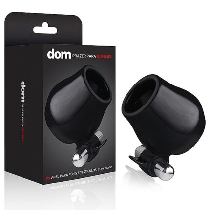 Dom p8 - anel para pênis e testículos com vibro - 7 x 4,7 cm