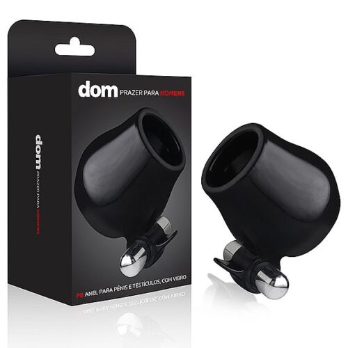 Dom p8 - anel para pênis e testículos com vibro - 7 x 4,7 cm
