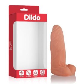 Pênis 13x4 cm Realístico Mercúrio com escroto na cor pele - Adão e Eva