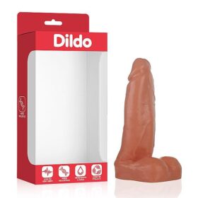Pênis Realístico marte em forma de pênis com glande definida e escroto - 14 x 5 cm | cor: bege