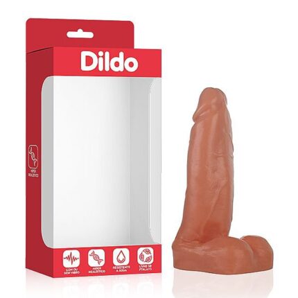 Pênis Realístico marte em forma de pênis com glande definida e escroto - 14 x 5 cm | cor: bege