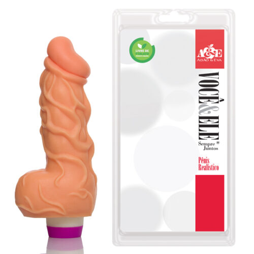Pênis Realístico Big Boss Com Vibrador Pele - 18x5,5cm