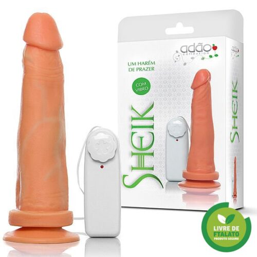 Pênis com Vibrador Multivelocidade e Ventosa 18x4,5cm - Sheik 10