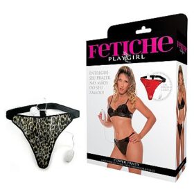 Power panty calcinha em vinil com vibrador bullet Cor: onça