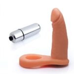 Anel Peniano Para Dupla Penetração Com Vibrador - Bege - Imagem 2