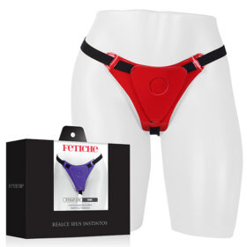Cinta Peniana Strap On Vinil Vermelho com Elástico - Adão e Eva