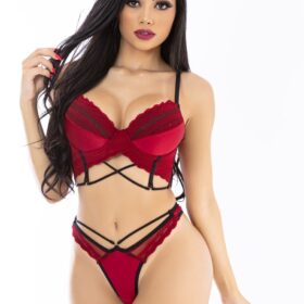 Conjunto com bojo soft cropped em laise - Deluxe