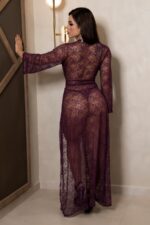 Robe longo em rendão com fita Cor Absoluto - Lingerie garota veneno - Imagem 3