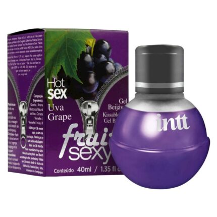 Intt fruit sexy - Gel beijável corporal que esquenta - 40 ml | sabor: uva