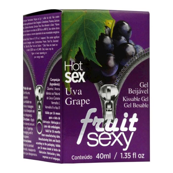 Intt fruit sexy - Gel beijável corporal que esquenta - 40 ml | sabor: uva - Imagem 3