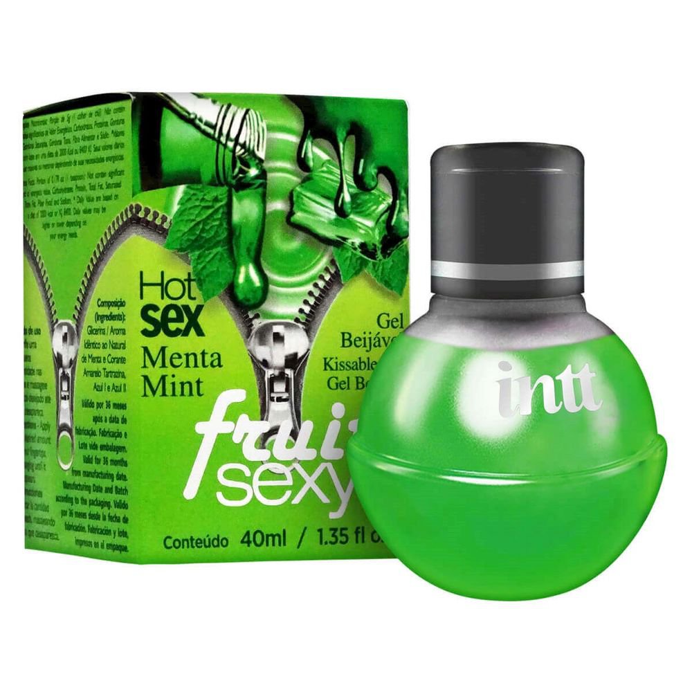 Intt fruit sexy - Gel beijável corporal que esquenta - 40 ml | sabor: menta