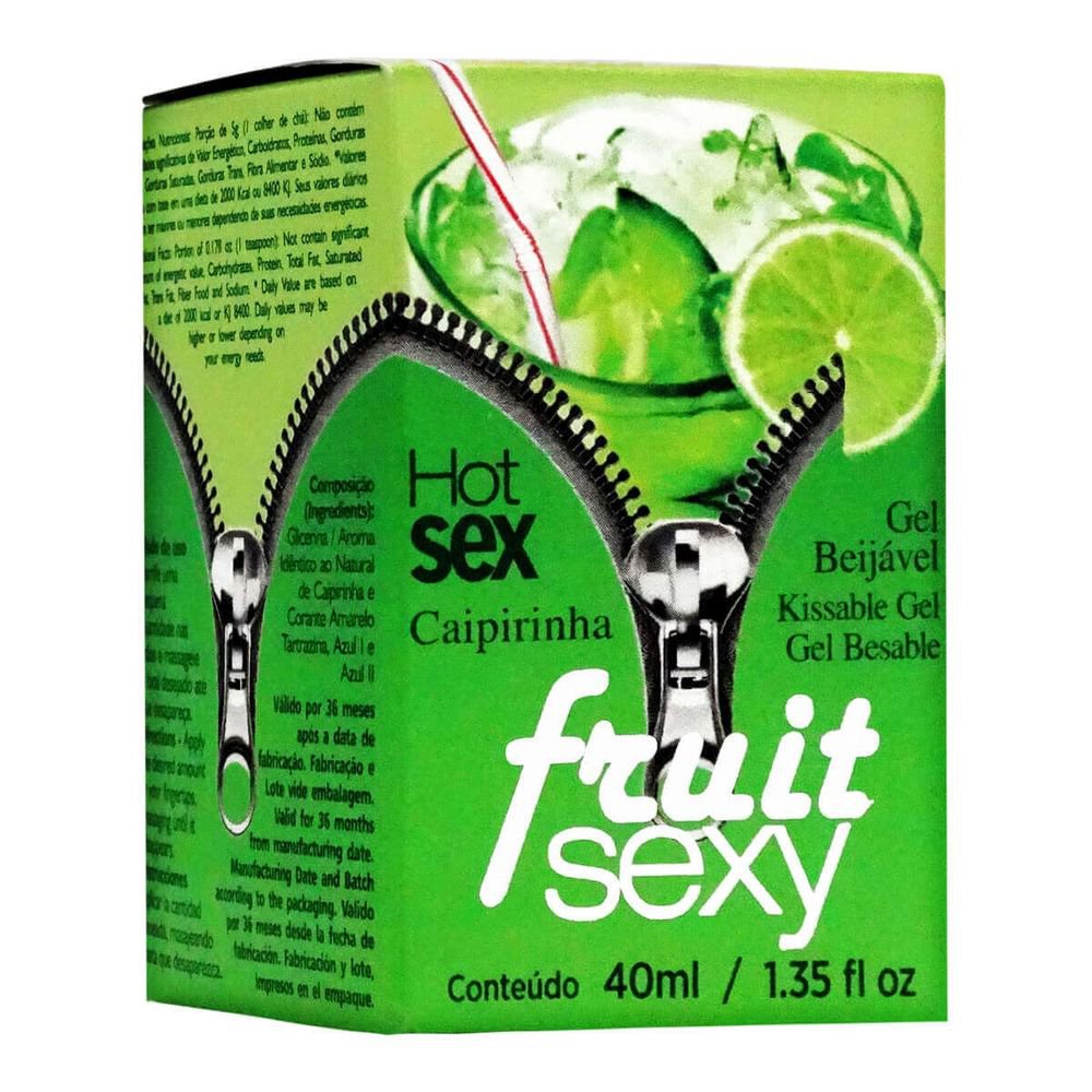 Intt fruit sexy - Gel beijável corporal que esquenta - 40 ml | sabor: Caipirinha - Imagem 3