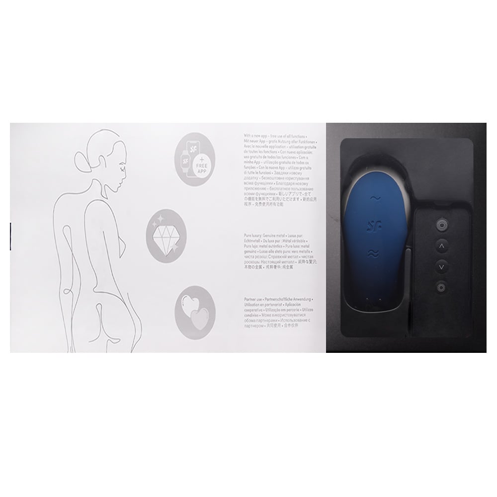 Vibrador De Casal Com 10 Modos De Vibração Satisfyer Double Love - Azul - Imagem 7