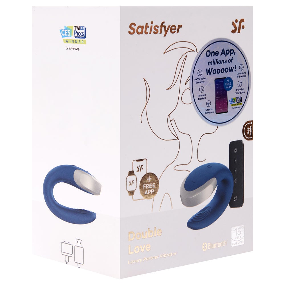 Vibrador De Casal Com 10 Modos De Vibração Satisfyer Double Love - Azul - Imagem 8