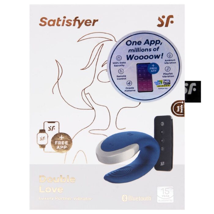 Vibrador De Casal Com 10 Modos De Vibração Satisfyer Double Love - Azul - Imagem 9