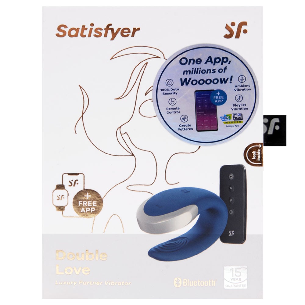 Vibrador De Casal Com 10 Modos De Vibração Satisfyer Double Love - Azul - Imagem 9