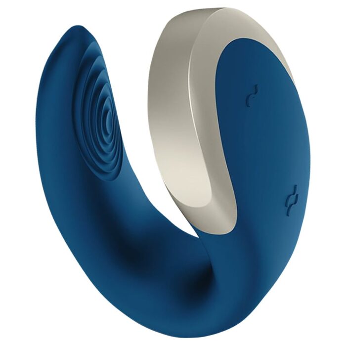 Vibrador De Casal Com 10 Modos De Vibração Satisfyer Double Love - Azul - Imagem 6
