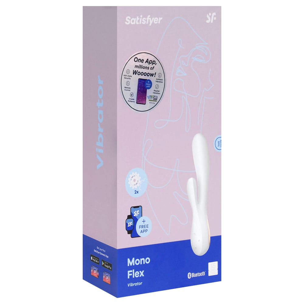 Satisfyer mono flex - Estimulador clitoriano e de ponto g feito em silicone flexível e controle via aplicativo | Branco - Imagem 5