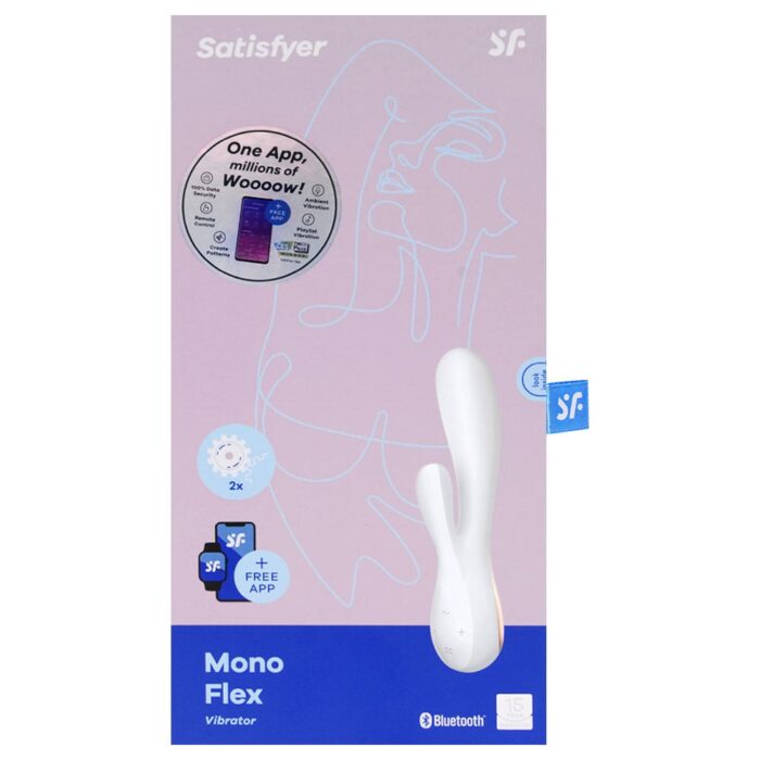 Satisfyer mono flex - Estimulador clitoriano e de ponto g feito em silicone flexível e controle via aplicativo | Branco - Imagem 6