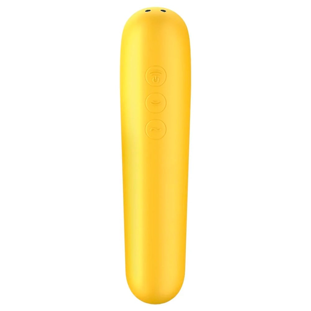 Satisfyer Dual love - Estimulador clitoriano e vibrador em silicone com 11 modos de sucção e vibração | cor: amarelo - Imagem 4