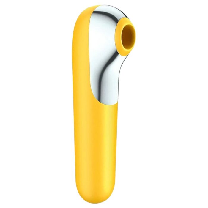 Satisfyer Dual love - Estimulador clitoriano e vibrador em silicone com 11 modos de sucção e vibração | cor: amarelo - Imagem 3