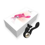 Vibrador Feminino com Estimulador Clitoriano Rotativo Preto - Tina Kiss - Imagem 2