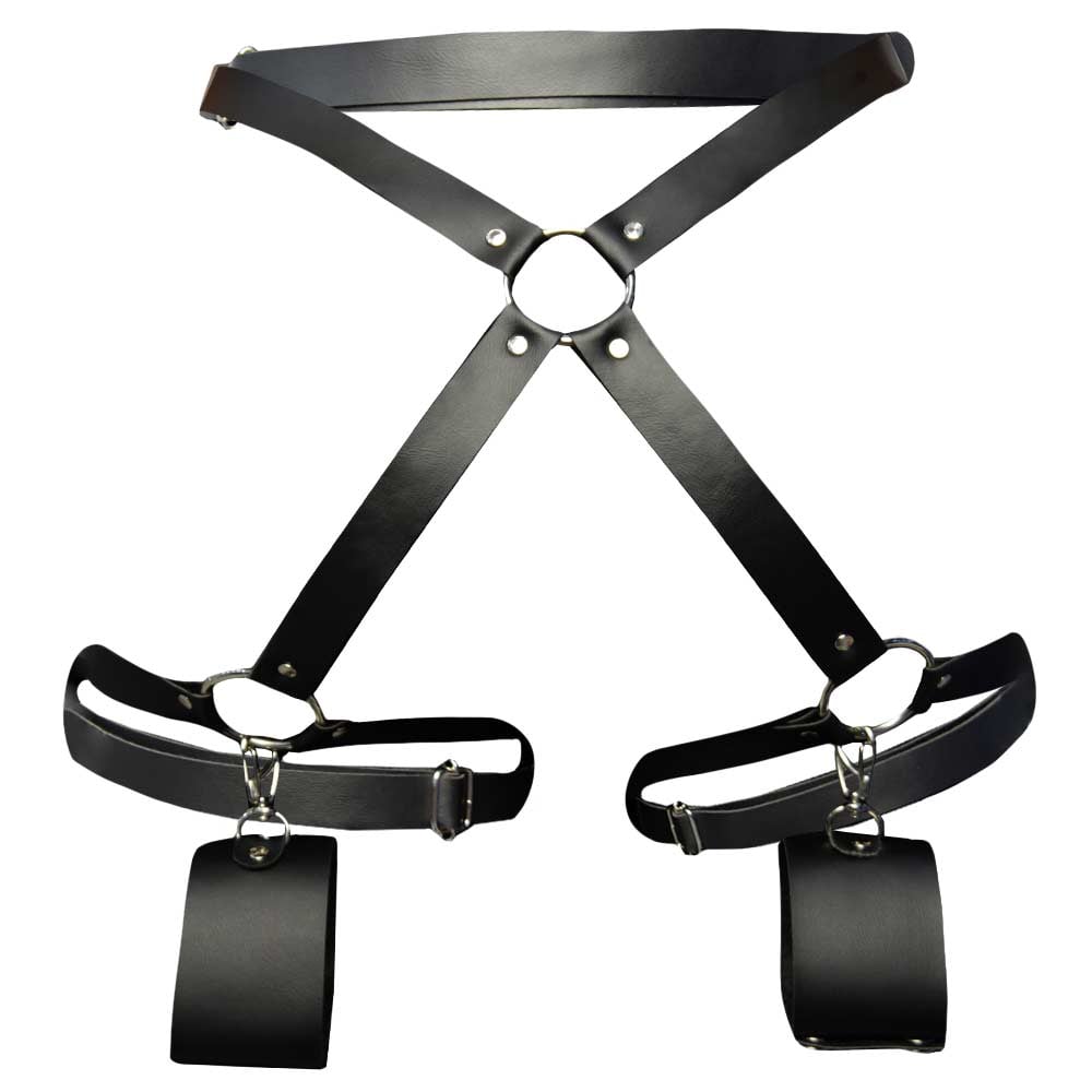 Harness em Couro Sintético Com Braceletes E Detalhes Com Argolas – Sexy Fantasy - Imagem 2