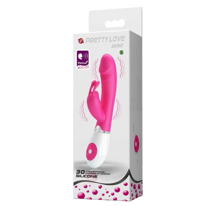 Pretty love gene - Vibrador estimulador de ponto g e clítoris em forma de coelho com 30 níveis de vibração Pink - Imagem 6