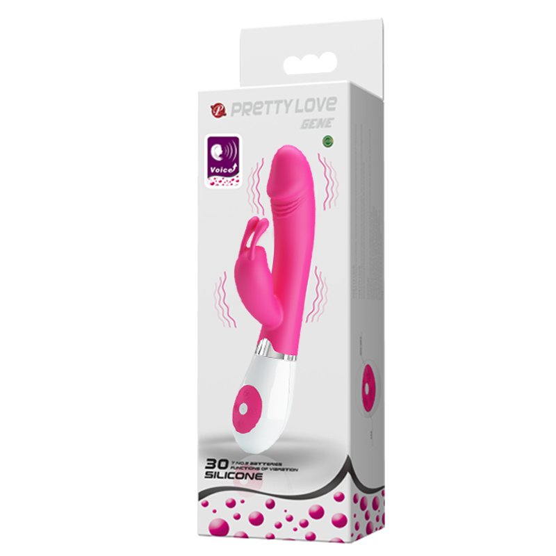 Pretty love gene - Vibrador estimulador de ponto g e clítoris em forma de coelho com 30 níveis de vibração Pink - Imagem 6