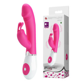 Pretty love gene - Vibrador estimulador de ponto g e clítoris em forma de coelho com 30 níveis de vibração Pink