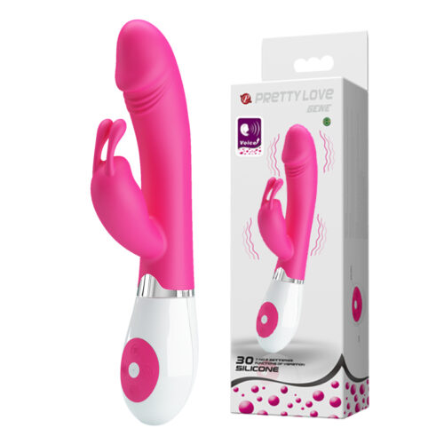 Pretty love gene - Vibrador estimulador de ponto g e clítoris em forma de coelho com 30 níveis de vibração Pink