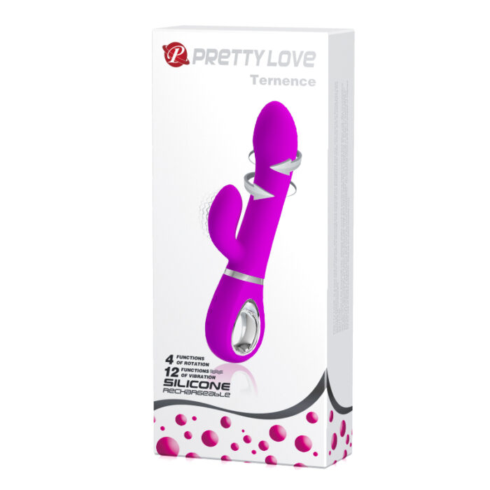 Pretty love ternence - Vibrador rotativo com estimulador de clítoris, recarregável em silicone com 4 modos de rotação - Imagem 5