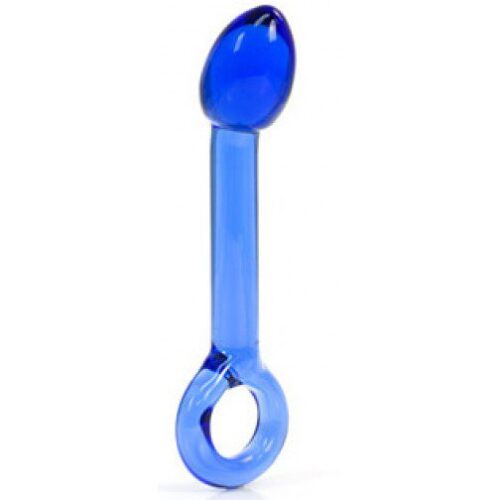 Penetrador Ponto G de vidro azul - Coleção Blue