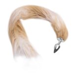 Plug Anal Cromado com Rabo Longo e Degrade Bege - Hard - Imagem 2