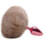 Plug De Metal Vermelho Com Rabo Pompom Claro – Hard - Imagem 3