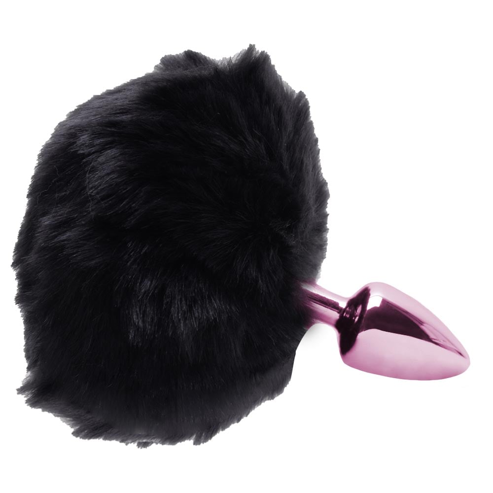 Plug De Metal Rosa Com Rabo Pompom Escuro – Hard - Imagem 3