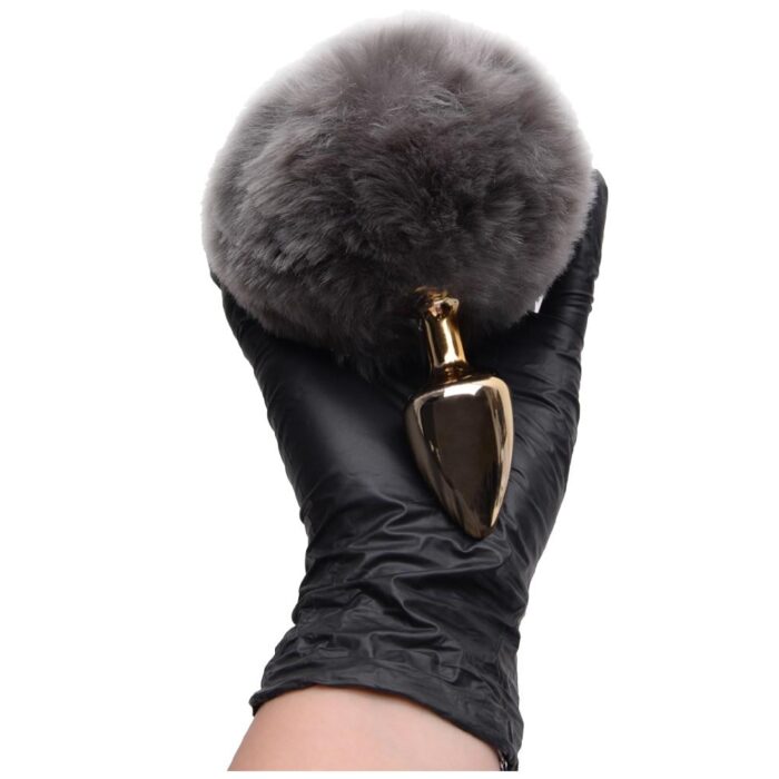 Plug De Metal Dourado Com Rabo Pompom – Hard - Imagem 5