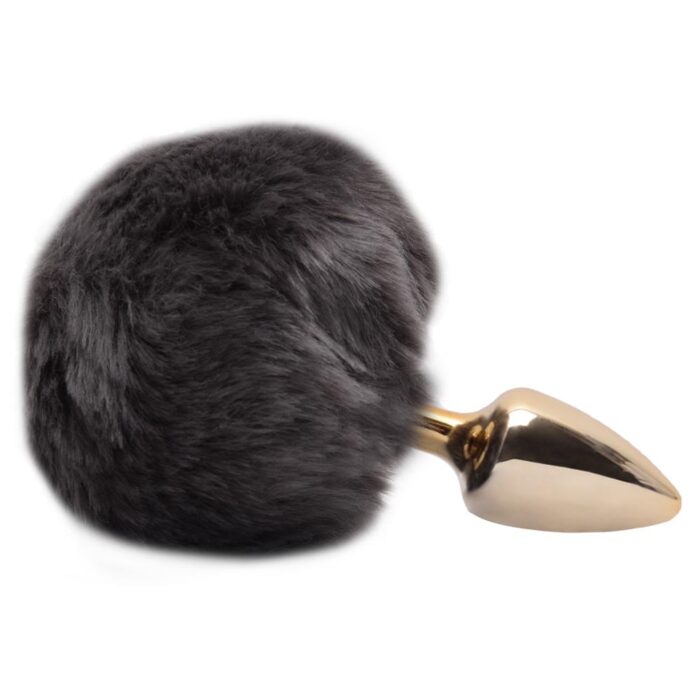 Plug De Metal Dourado Com Rabo Pompom – Hard - Imagem 3