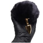 Plug De Metal Dourado Com Rabo Pompom Escuro – Hard - Imagem 5