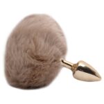 Plug De Metal Dourado Com Rabo Pompom Claro – Hard - Imagem 3