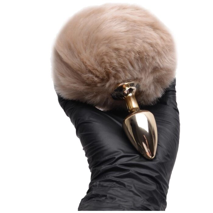 Plug De Metal Dourado Com Rabo Pompom Claro – Hard - Imagem 5