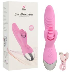Dibe sex massager – Vibrador estimulador de ponto g e clítoris com efeito simulador de sexo oral com línguas giratóri