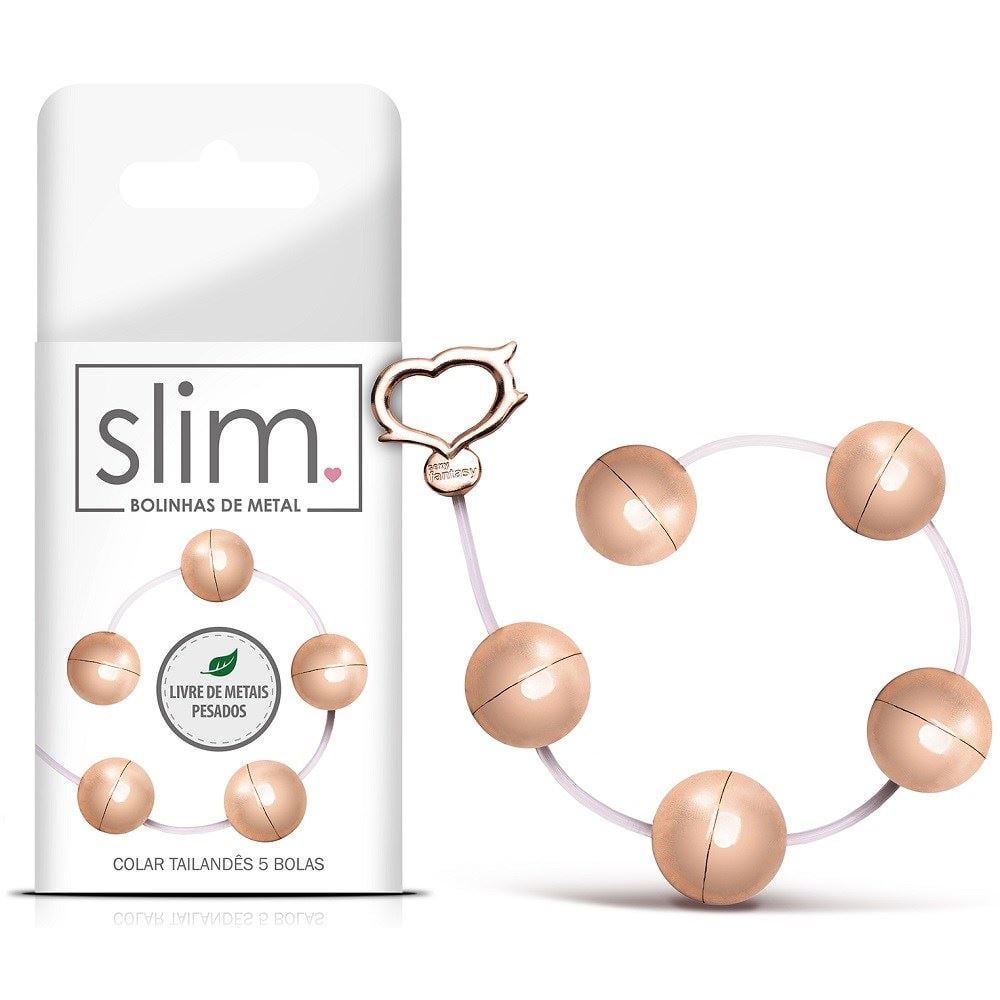 Bolinha tailandesa pompoarismo 5 esferas em metal cordão em silicone