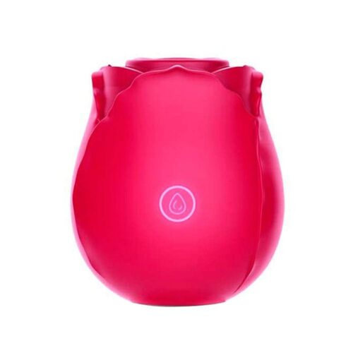 Alternative view of Vibrador com estimulador de clitóris em formato de rosa com 10 modos de pulsação