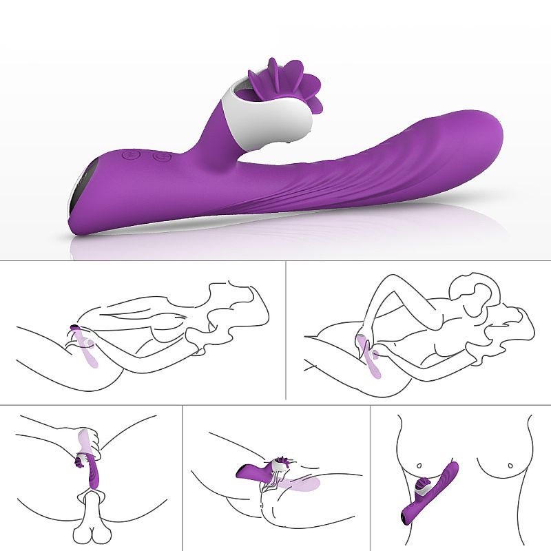 vibrador ponto g recarregável com 9 modos de vibração e língua estimuladora – Nymph - Imagem 9
