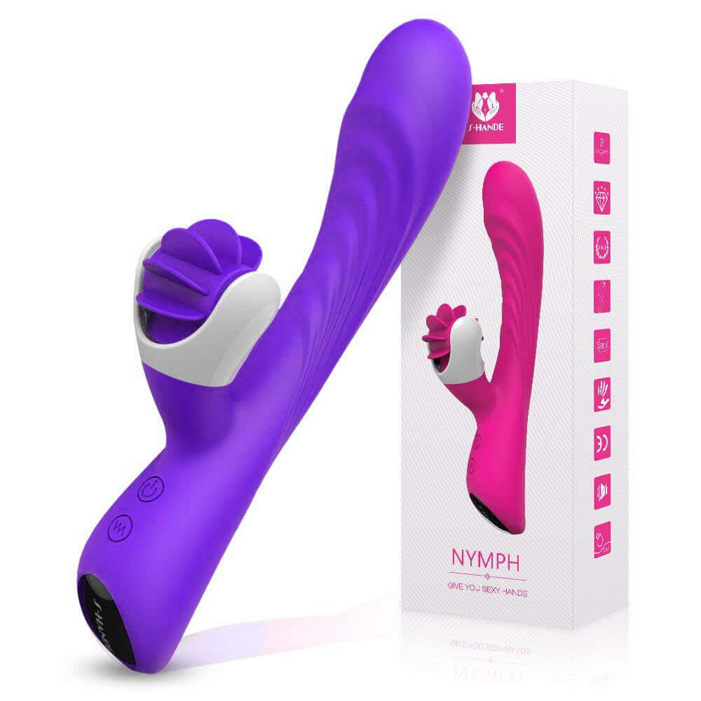 vibrador ponto g recarregável com 9 modos de vibração e língua estimuladora – Nymph - Imagem 3