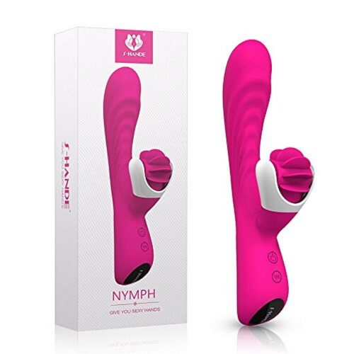 Alternative view of vibrador ponto g recarregável com 9 modos de vibração e língua estimuladora – Nymph