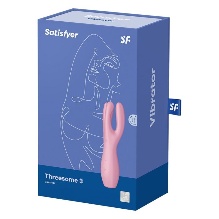Satisfyer Threesome 3 na cor rosa - Vibrador e estimulador de clitoris - Imagem 8