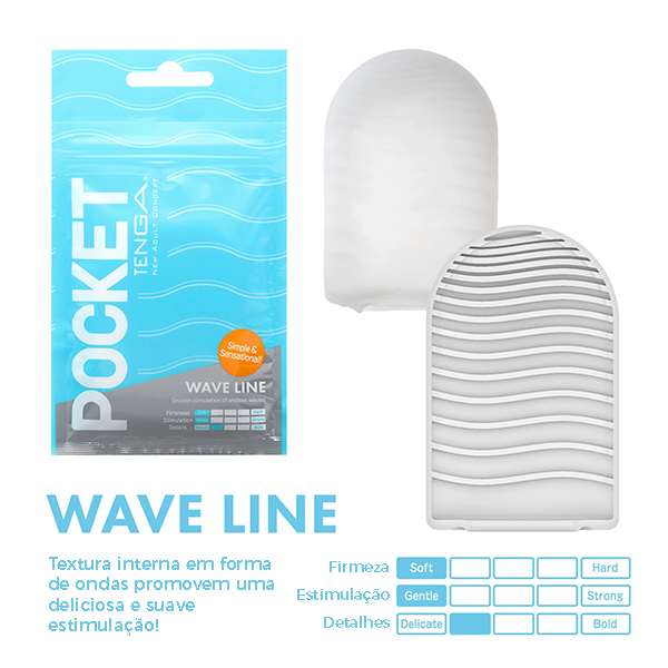 Tenga pocket wave line - Masturbador masculino descartável com textura em relevo - Imagem 2